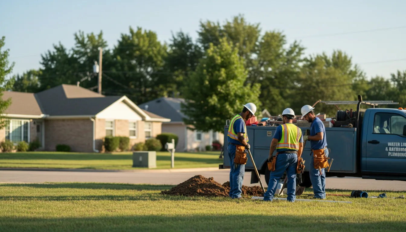 Residential water line and bathroom plumbing service in Round Top, TX